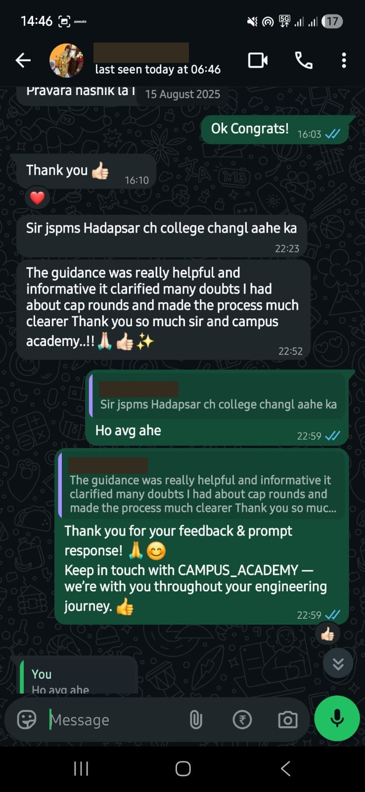 Student Feedback 6